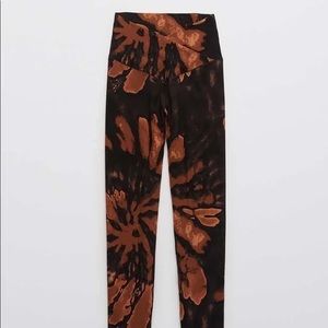 Aerie Real Me Tie Dye Crossover Leggings Jupiter Brown